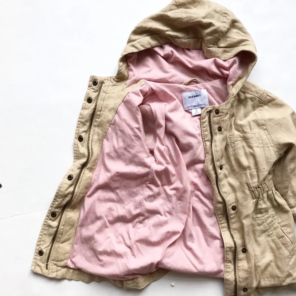 Old Navy khaki hooded safari jacket VGUC 5T